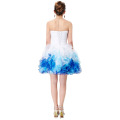 Grace Karin Strapless Sweetheart Branco e azul Sexy Cocktail Dress CL4977-2